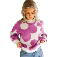 Warm Contrast Colour Sweater Women - P106-L - View 1