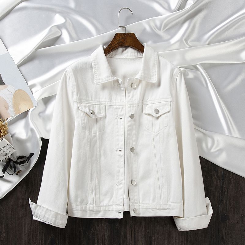 Women's Short Spring And Autumn New Korean Style Loose Versatile Casual Jacket Petite Top White - Shop at LoveMi