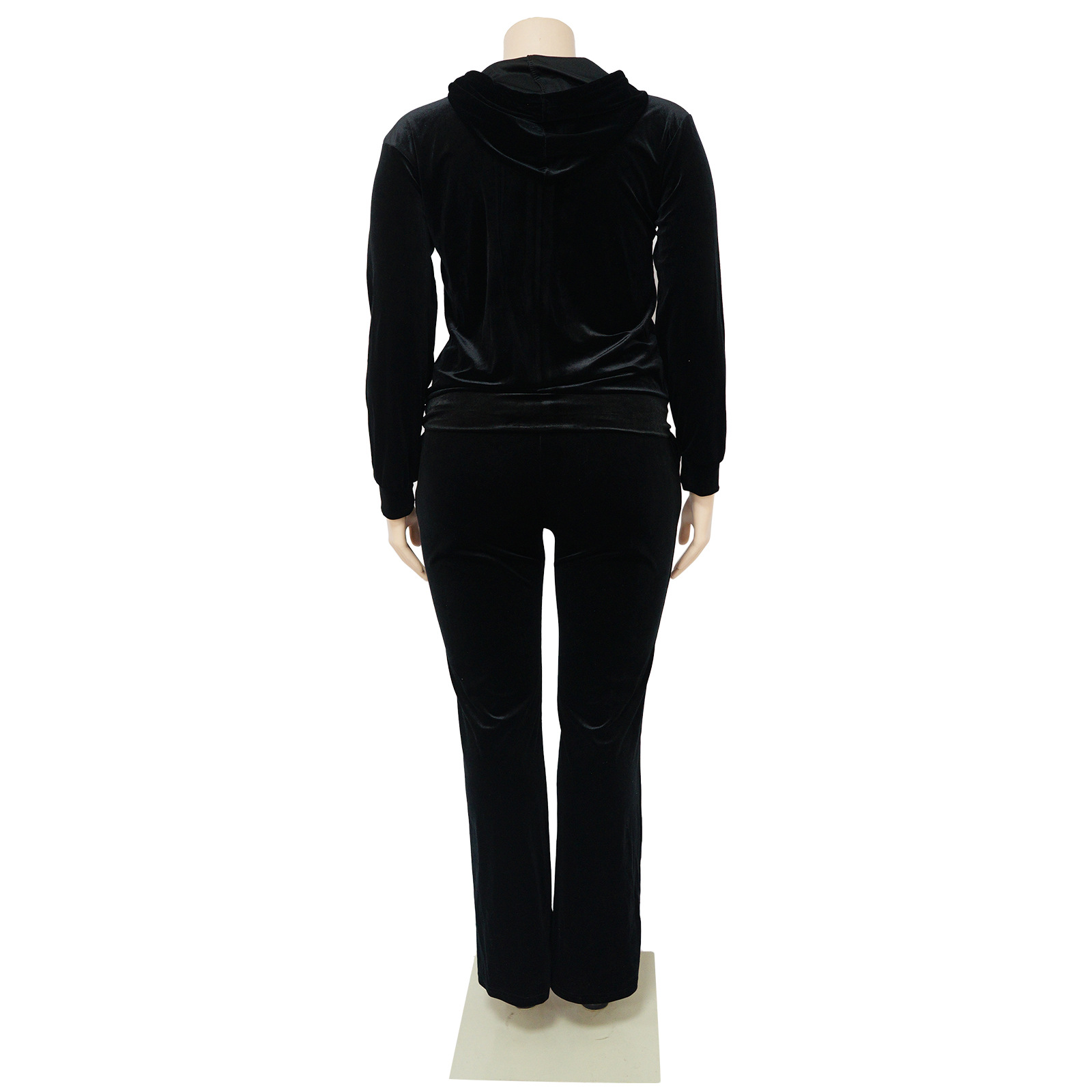 Women's Solid Color Casual High Waist Wide Leg Pants Two-piece Suit