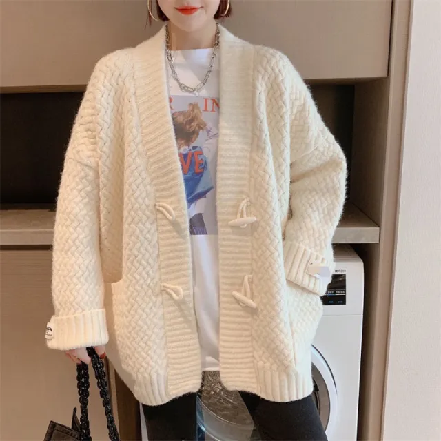 Women's Red Dress For Women Twist Wool Button Sweater Beige - Shop at LoveMi