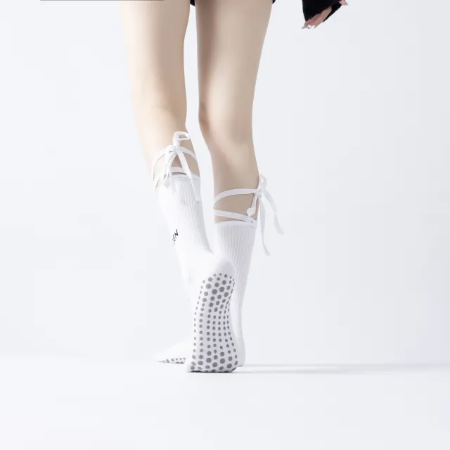 Lace up Yoga Socks Leg Slimming Sports White - Shop at LoveMi