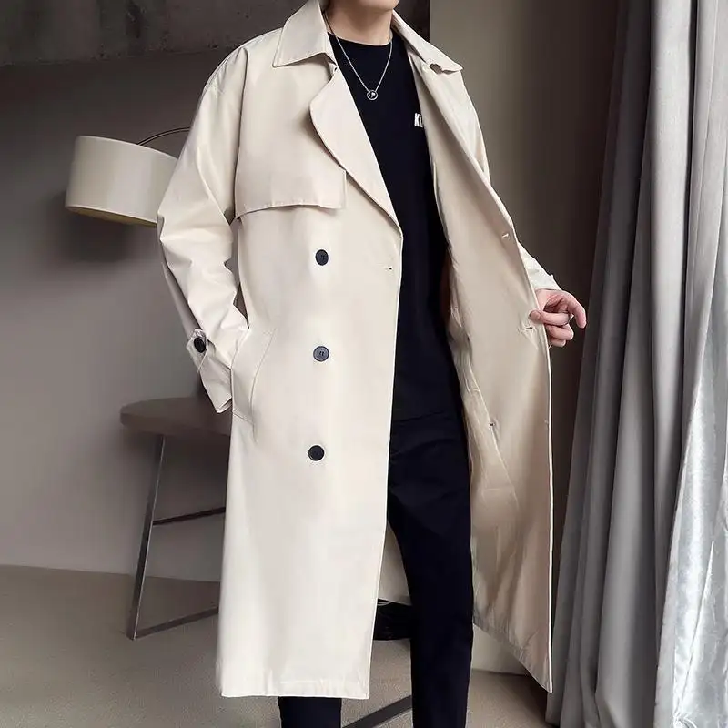 Beige Double Breasted Trench Coat