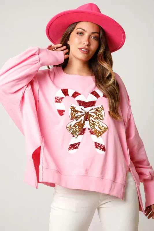 Women's Sequined Thickened All matching Top Long Sleeve Pink - Shop at LoveMi