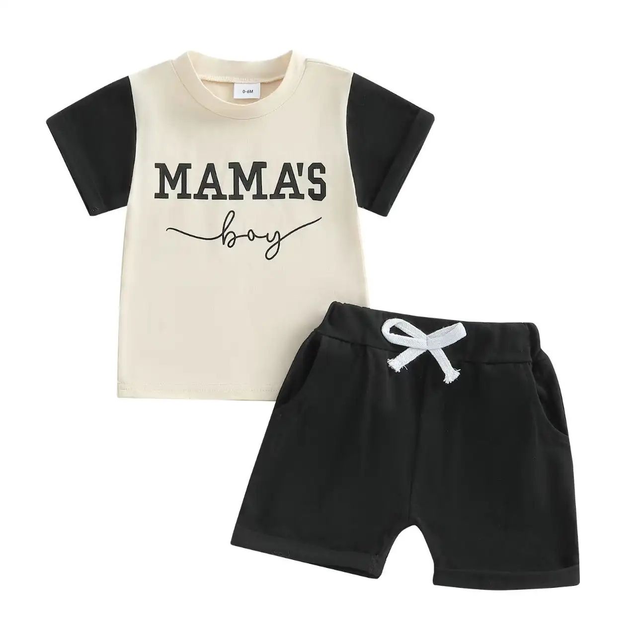 Summer Color-Block Short-Sleeve T-Shirt And Shorts Set