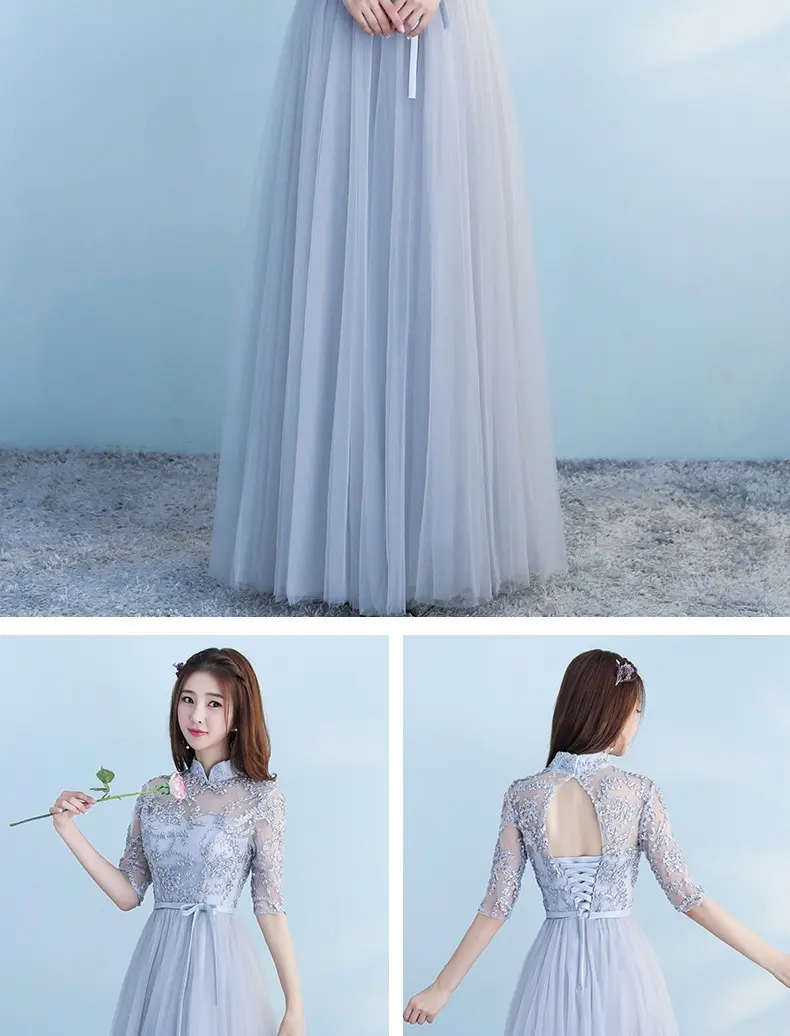 Long Bridesmaid Blue Wedding Dress Girlfriends Party