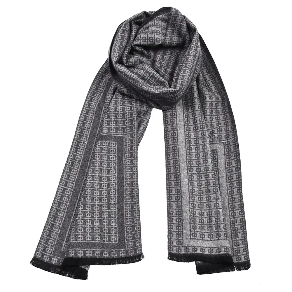 Men's Winter Knitted Scarf with Tassel Detail