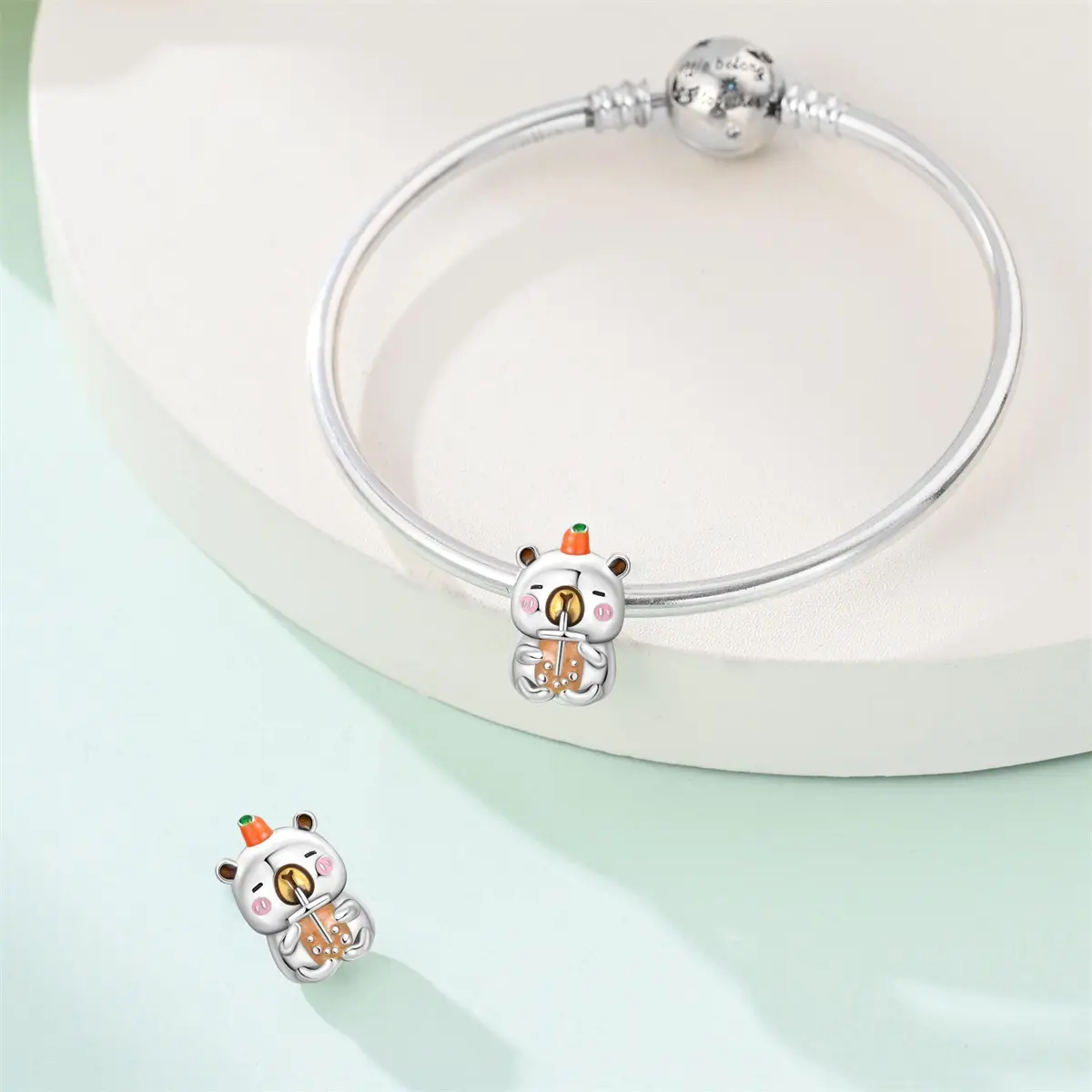 Silver-Plated Cute Pet Animal Beaded Bracelet