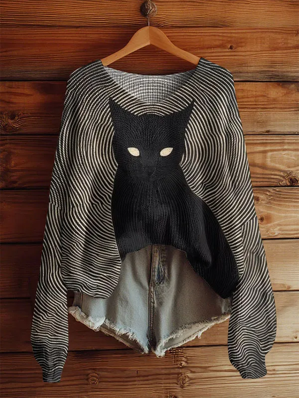 AutumnWinter V Neck Loose 3D Knitted Sweater For Women 04 Style 2Xl - Shop at LoveMi