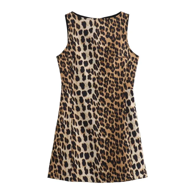 Women's Street Fashion Animal Print Sleeveless Dress Dress - Shop at LoveMi
