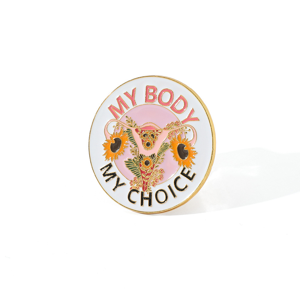 Medical Chest Needle Female Metal Personality Badge Uterus Brooch Round - Shop at LoveMi