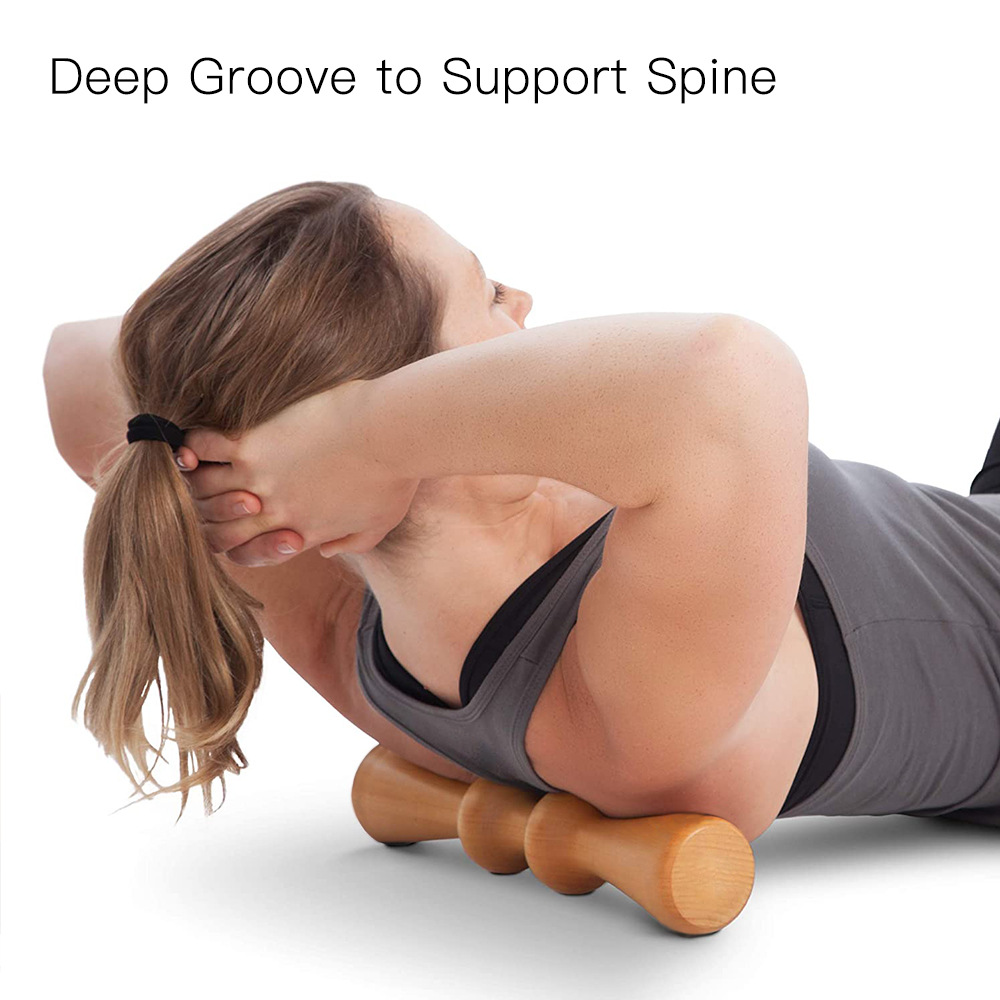 Orange Style Wooden Back Massage Roller Spine Tensioner Brace