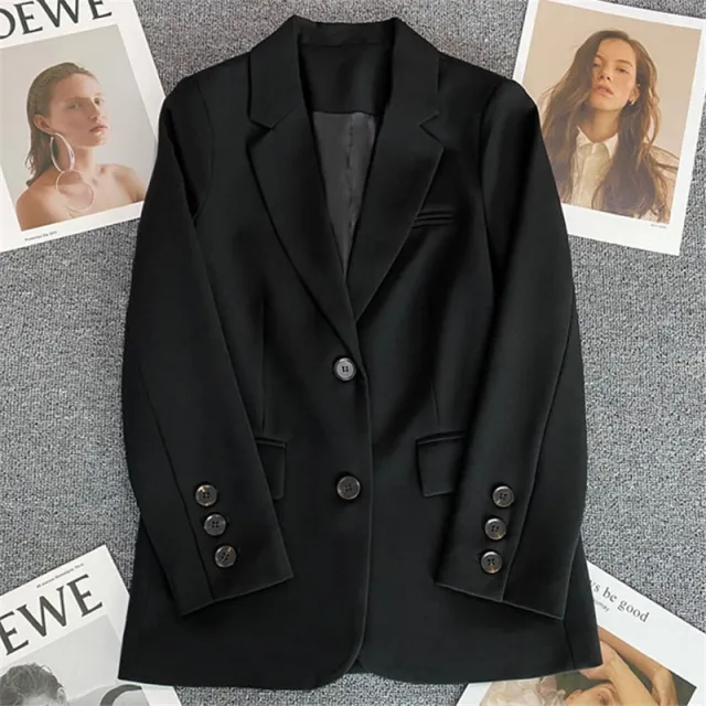 Casual Temperament Spring And Autumn Fried Street Small Suit Top Black - Shop at LoveMi