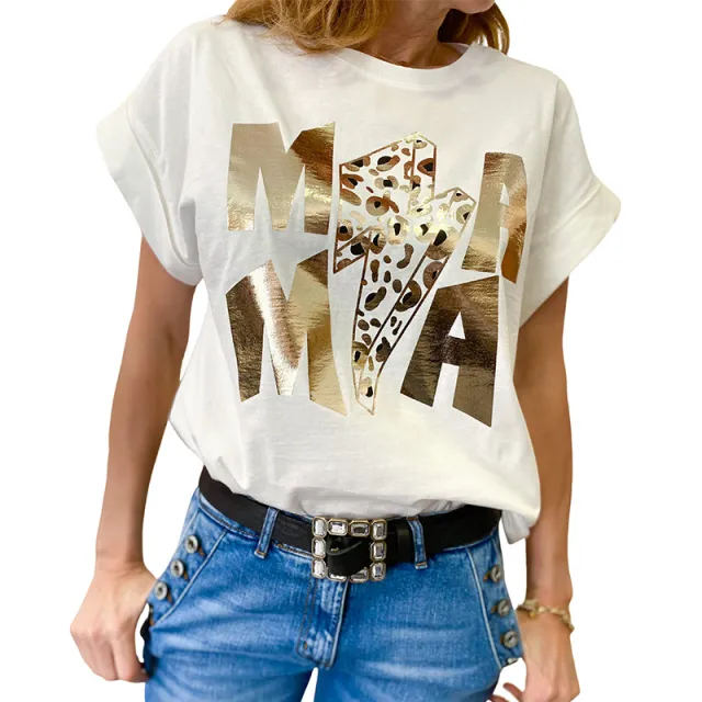 Women's Mother's Day Printed Pattern Top White - Shop at LoveMi