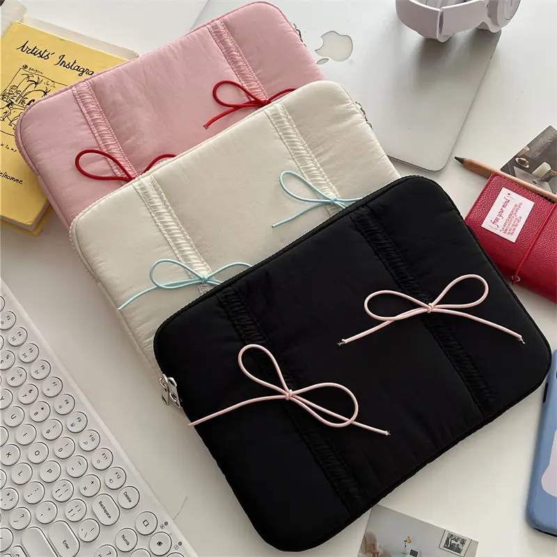 Tablet PC Bag Elastic Lace Bow Laptop