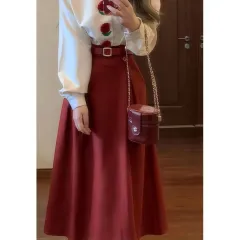French Retro Chic Fashion Salt-style Light Mature Two-piece Set - Skirt-S - View 1