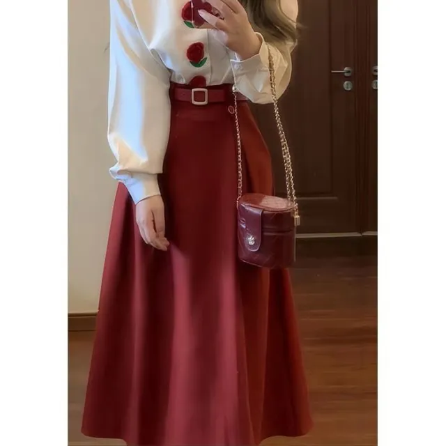French Retro Chic Fashion Salt style Light Mature Two piece Set Skirt S - Shop at LoveMi