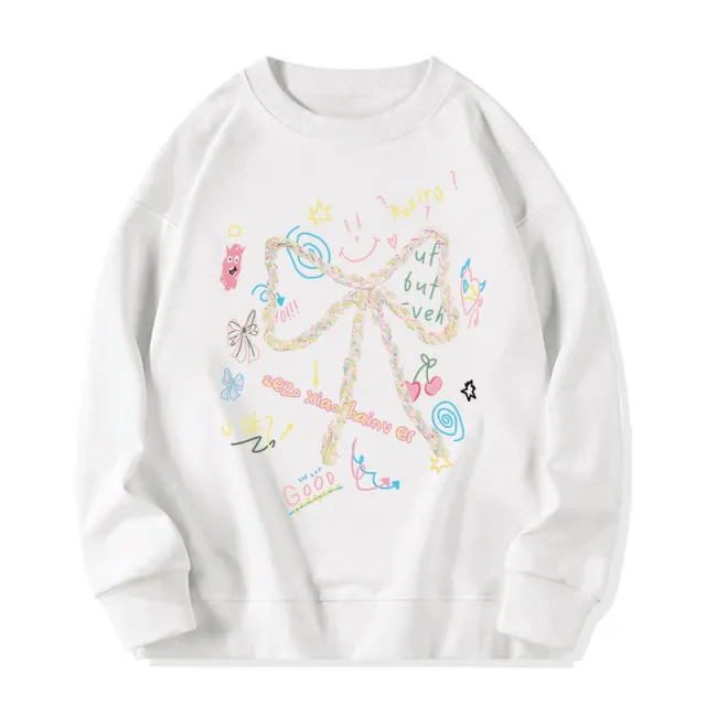 American Plus Size Thin Round Neck Sweater Women White With Fleece Lining - Shop at LoveMi