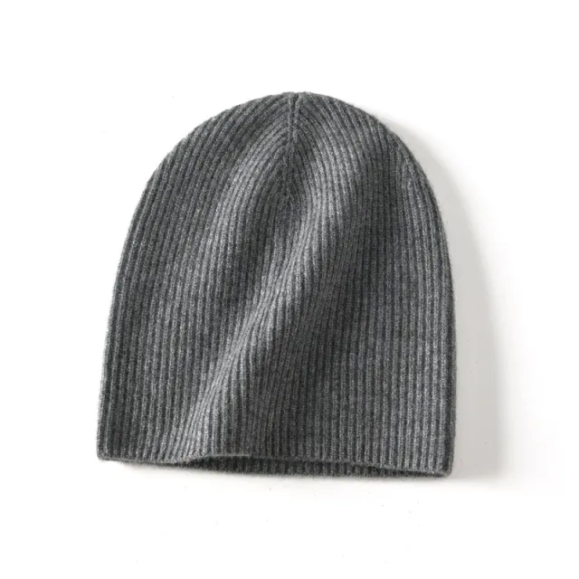 Pure Cashmere Knitted Wool Hat All match Bag Cap Sleeve Cap All match Casual Shopping Cashmere Hat Dark Gray - Shop at LoveMi