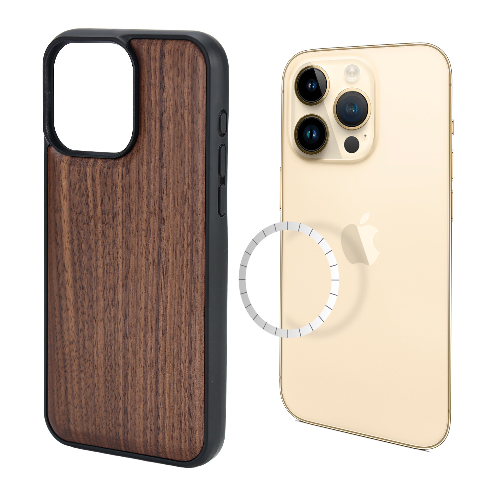 Magnetic Wooden Full Cover Phone Case