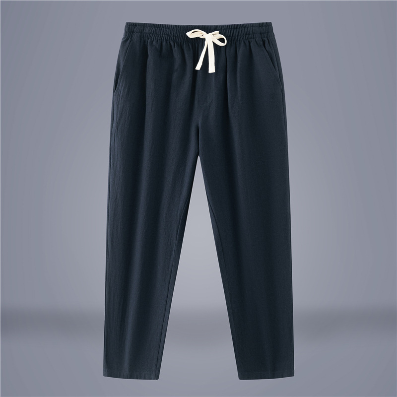 Men's Cotton-Linen Fashionable Casual Wide-Leg Pants 5