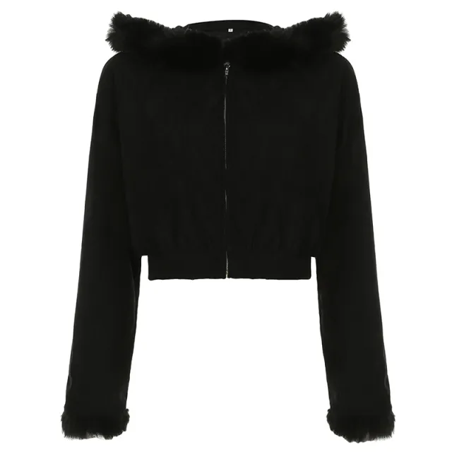 European And American Autumn And Winter New Solid Color Corduroy Jacket Black - Shop at LoveMi