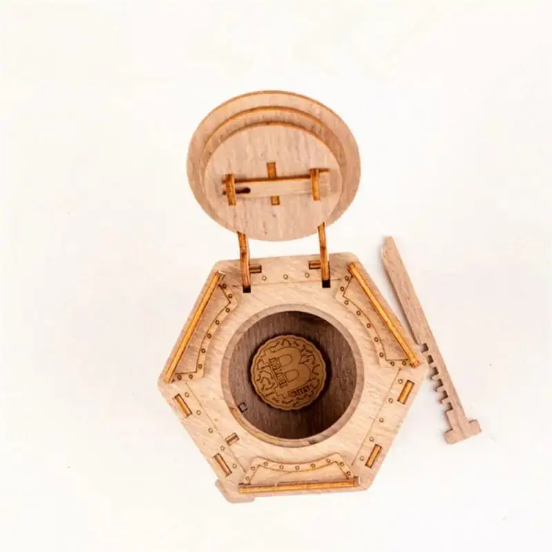 Noske Gold Coin Box Diy Wooden Decryption Toy