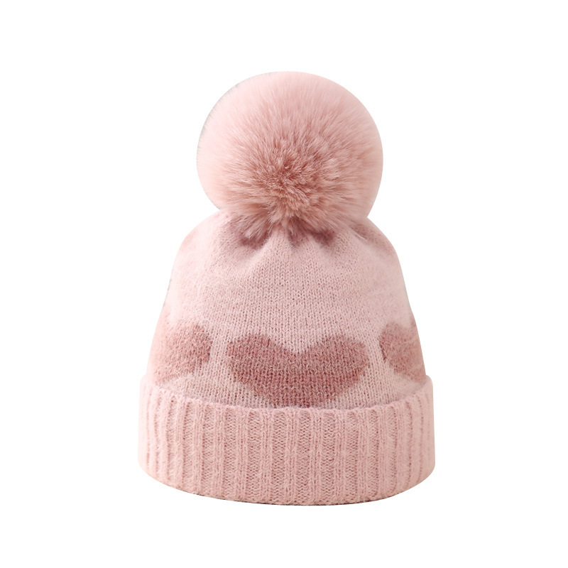 Baby Hat Double-layer Thickened Jacquard Heart — foto 5