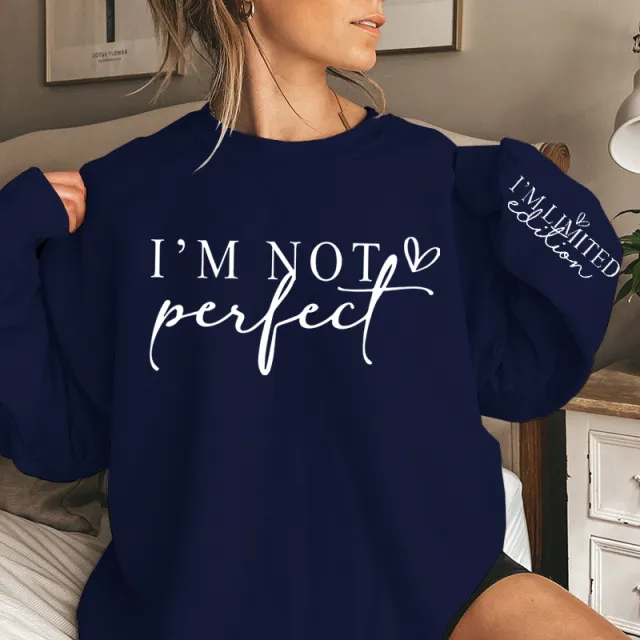 Cross border Women's Fashionable Letter Printed Sweater Blue - Shop at LoveMi