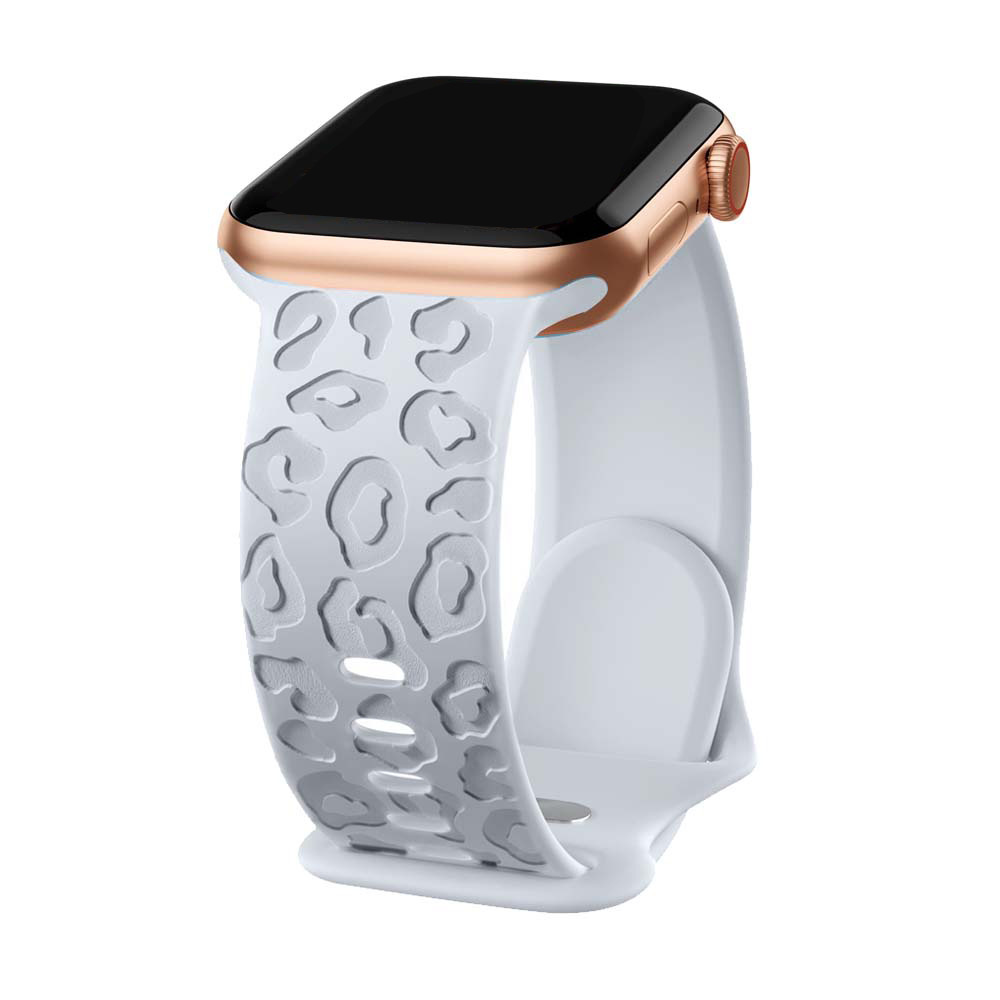 Printed Carved Silicone Leopard-print Watch Strap 4