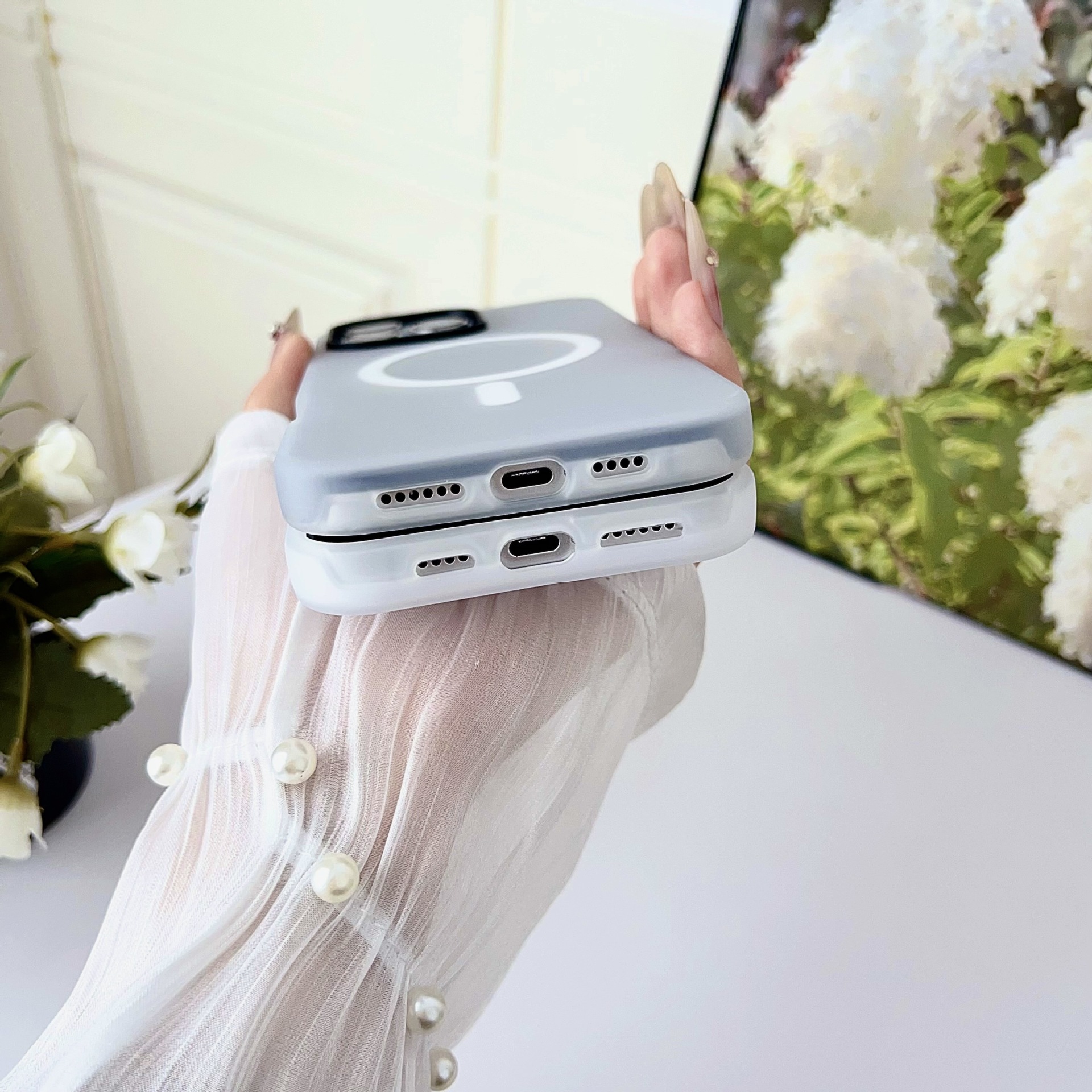 Jelly Magnetic Phone Case Solid-color Protective Cover