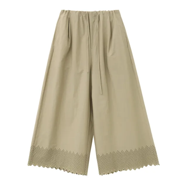 Summer Thin Women's Embroidered Cropped Casual Wide leg Pants Green - Shop at LoveMi
