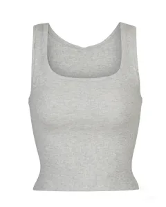 Stretch Slim-fit Short Sleeveless Top Vest For Women - Grey - View 1