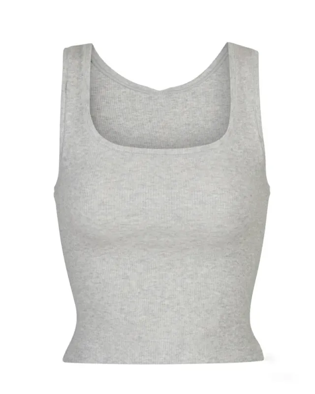 Stretch Slim fit Short Sleeveless Top Vest For Women Gray - Shop at LoveMi