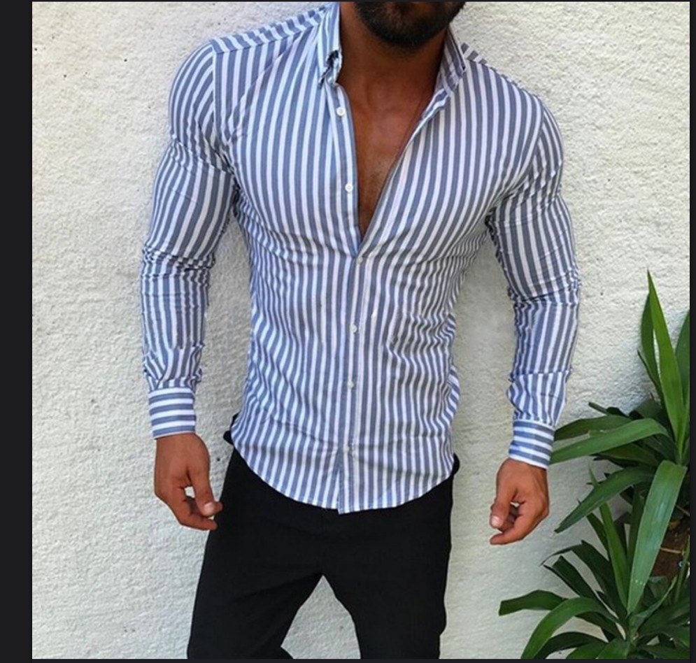 Title 6, Camisa casual de rayas para hombre.