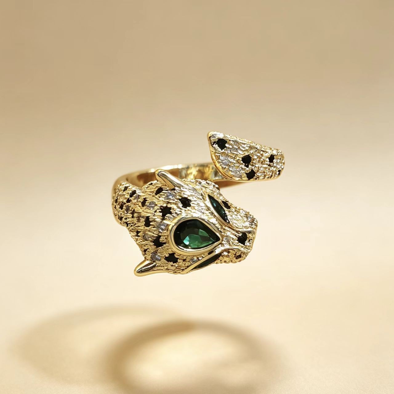 Leopard Zircon Statement Ring