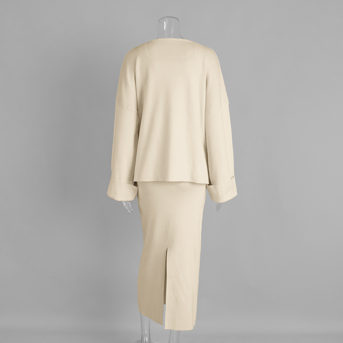 Three-piece knit cardigan, camisole and skirt set, product reference image 14