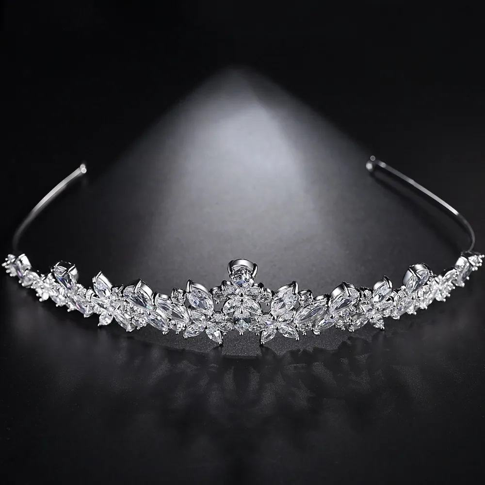 Copper Inlaid Zircon Fashion Temperament Bride Simple Hairband - F17060892