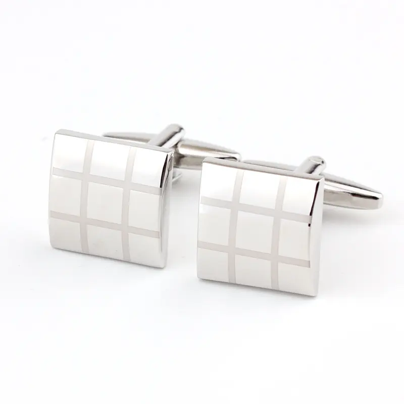Square Plaid French Shirt Men's Cufflinks Cufflink