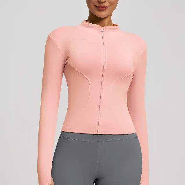 Fashion Casual Slim fit Yoga Wear Women's Coat Barbie Pink - Shop at LoveMi