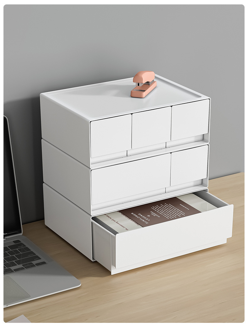 Plastic Desktop Storage Box Cosmetic Drawer Finishing Free Combination Multi-layer Stackable Jewelry Box
