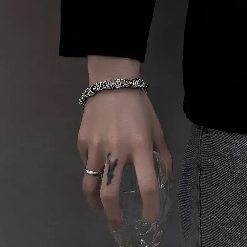 Men's Weaving Pattern Stainless Steel Bracelet