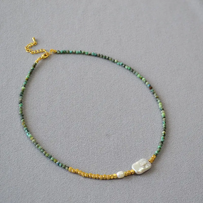 Irregular Geometric Rectangular Baroque Necklace And Bracelet For Women