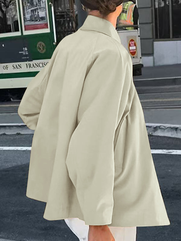 Women's workwear trench coat – black colorway styled for smart casual
