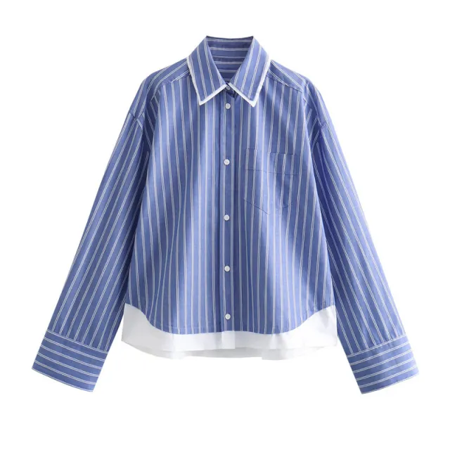 Lapel Long Sleeve Single breasted Striped Shirt - Shop at LoveMi