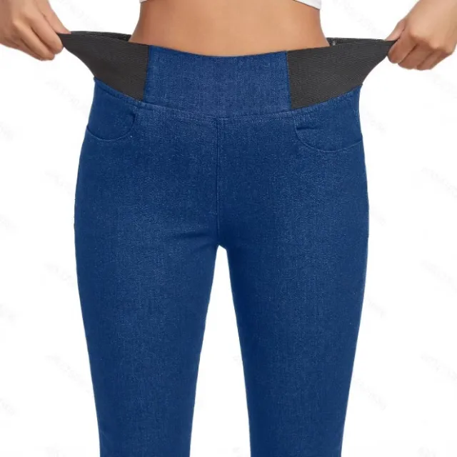 Fleece Padded Jeans Women's Slim Fit All matching Skinny Pants Blue - Shop at LoveMi