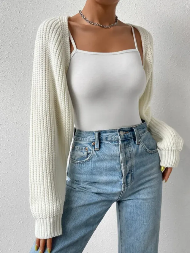 Outer Wear Solid Color Sweater Simple All matching White - Shop at LoveMi