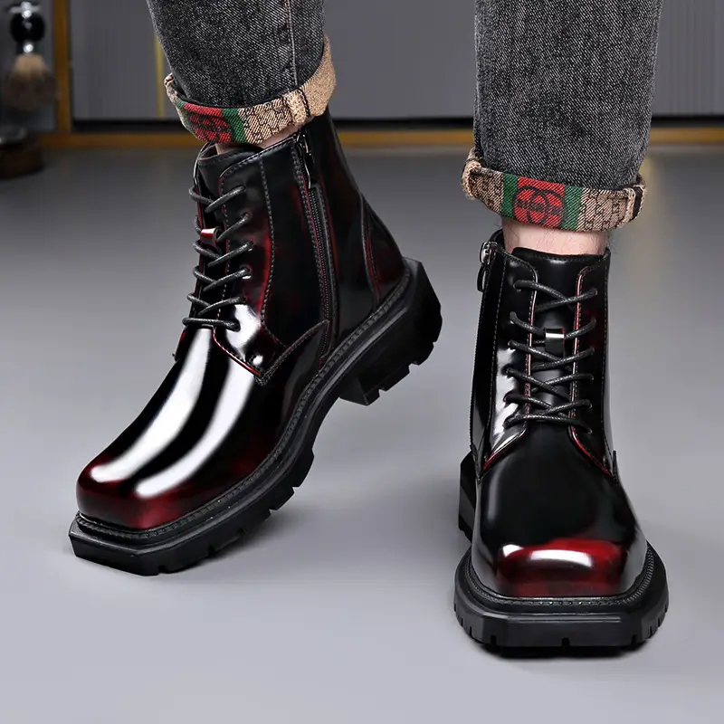 Insulated Boots With A Side Zipper Feature A Thick Sole