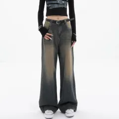 Women's Loose Slimming Straight Pants - Blue - View 1