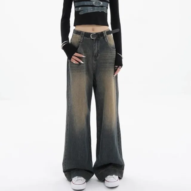 Women's Loose Slimming Straight Pants Blue - Shop at LoveMi