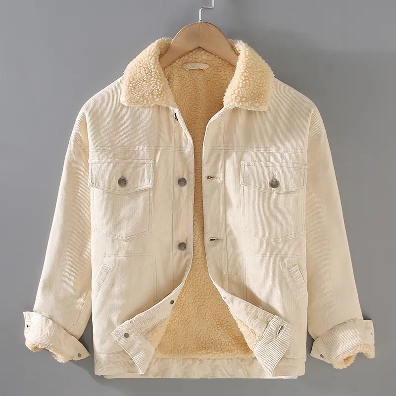 Men's Corduroy Workwear American Retro Lapels Jacket